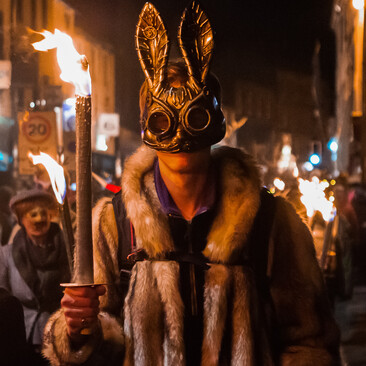 2019 Winter Droving procession masks credit Cathy Masser 76